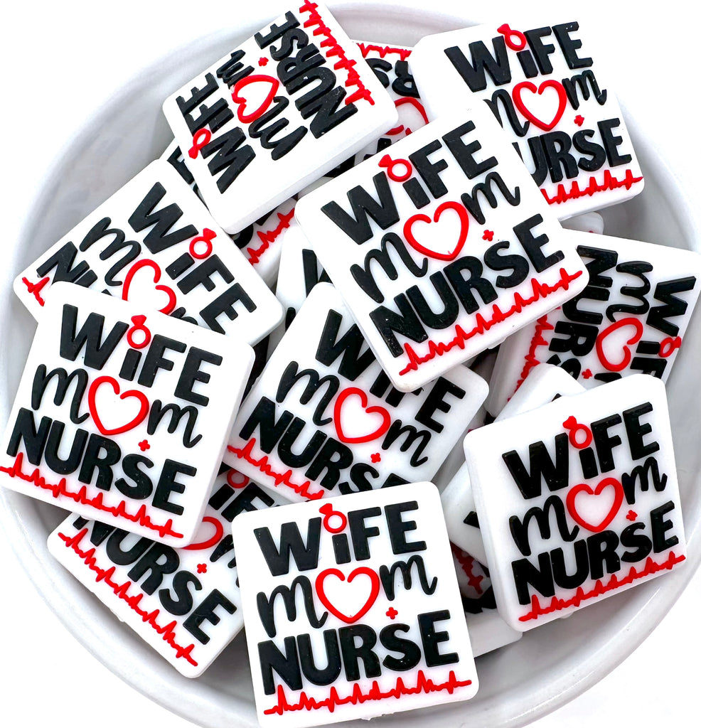 Wife Nurse Mom Silicone Focal Beads