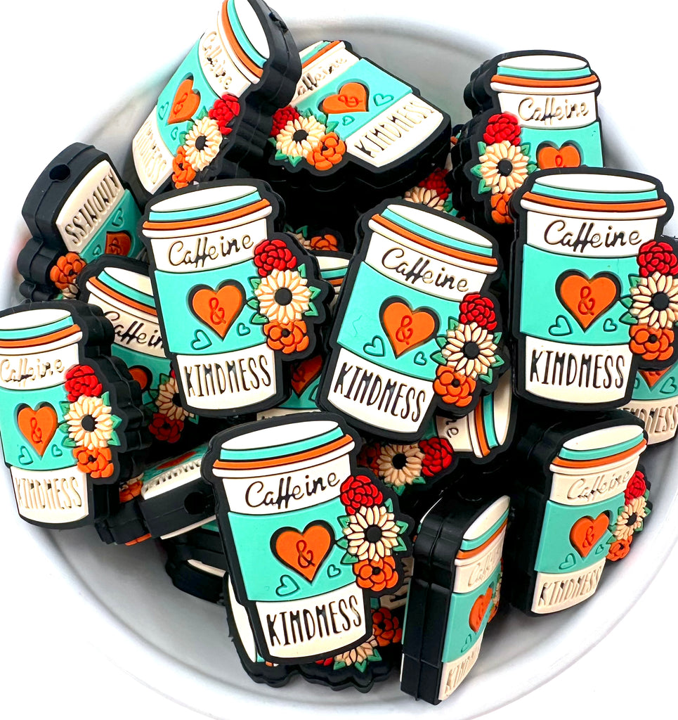 Caffeine Kindness Coffee Silicone Focal Beads