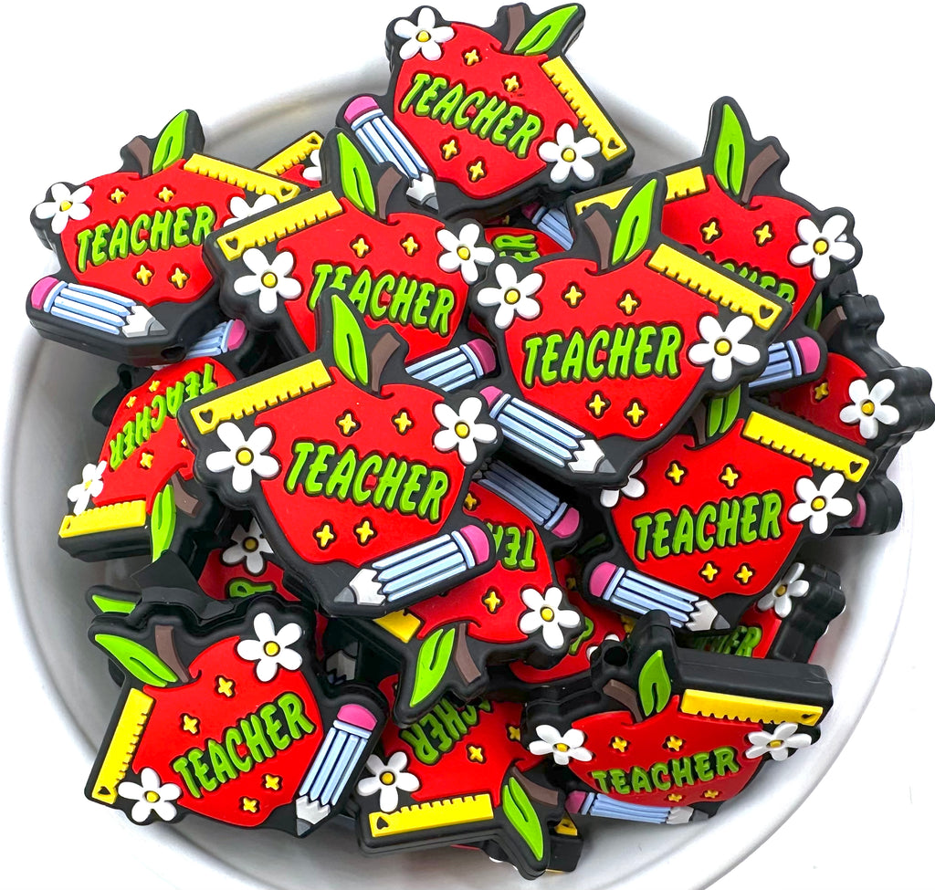 Teacher Apple Silicone Focal Beads