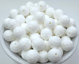 15mm Multi-Faceted Silicone Beads--White