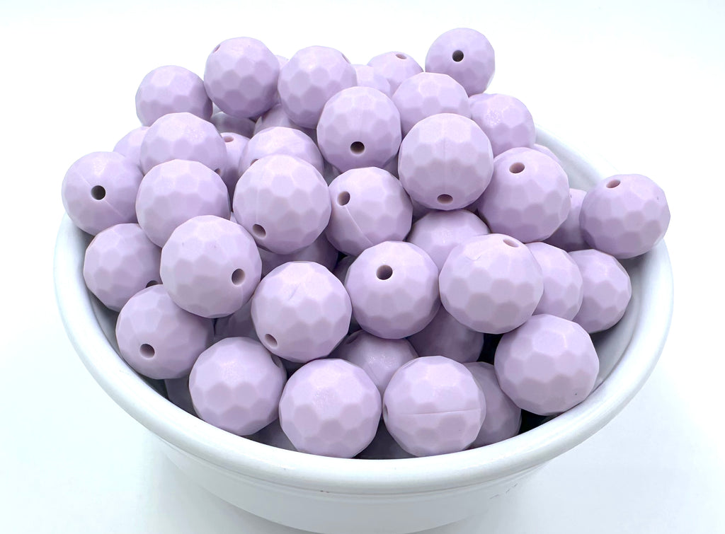 15mm Multi-Faceted Silicone Beads--Lavender Mist