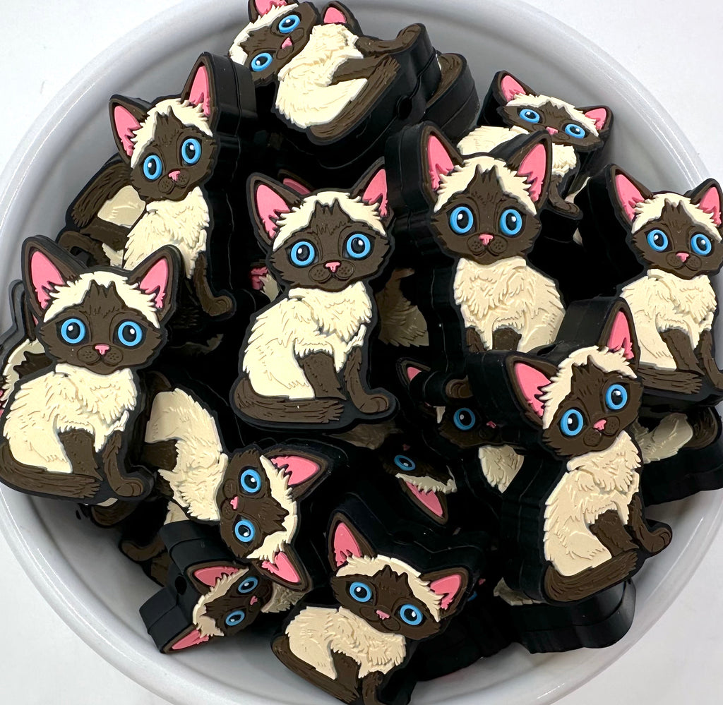 Siamese Cat Silicone Focal Beads