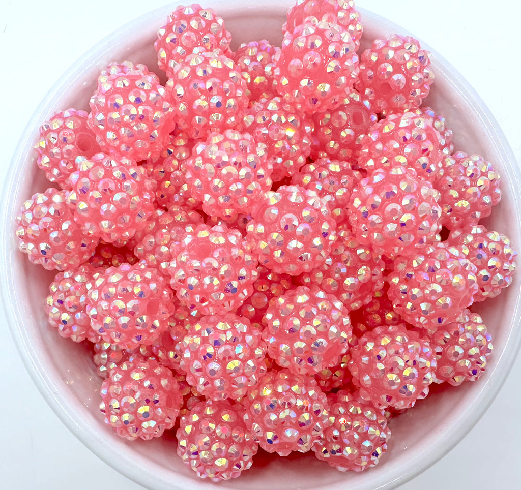 16mm Light Pink AB Rhinestone Beads