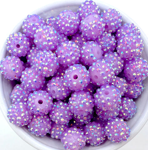 16mm Light Purple AB Rhinestone Beads