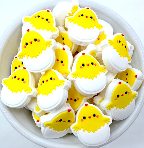 Easter Chick Silicone Focal Beads