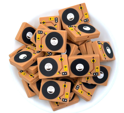 Record Player Silicone Focal Beads