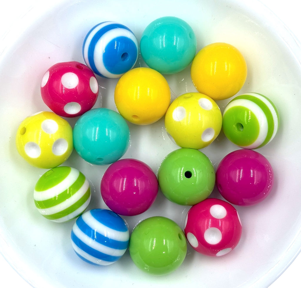 20mm Rainbow Bead Mix--16 Beads