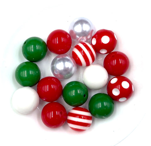 20mm Christmas Bead Mix--16 Beads