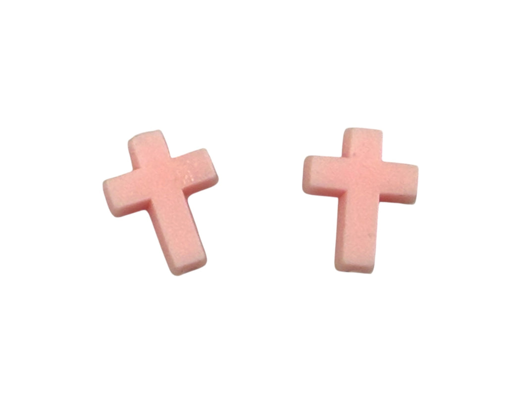 Pink Quartz Cross Silicone Focal Beads