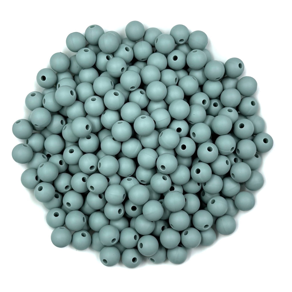 9mm Beach Blue Silicone Beads