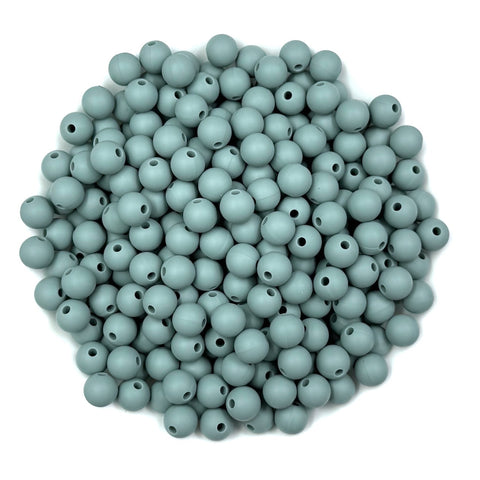 9mm Beach Blue Silicone Beads