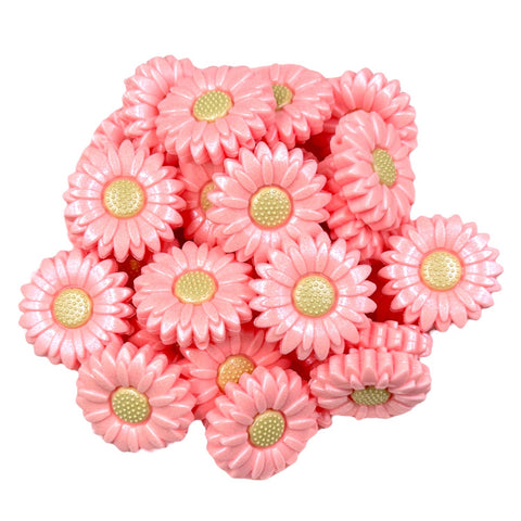 30mm Pink Quartz Opal Daisy Silicone Focal Beads