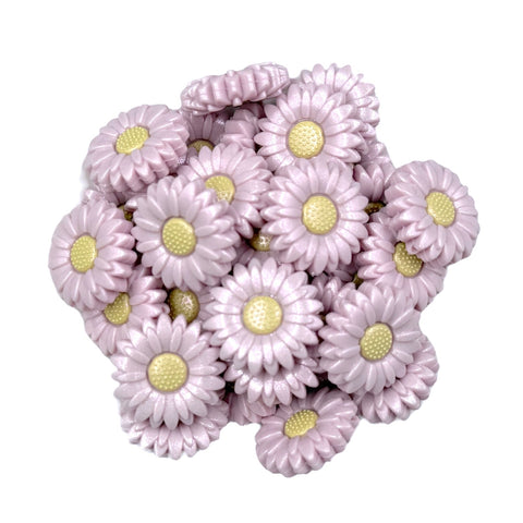 30mm Lilac Purple Opal Daisy Silicone Focal Beads