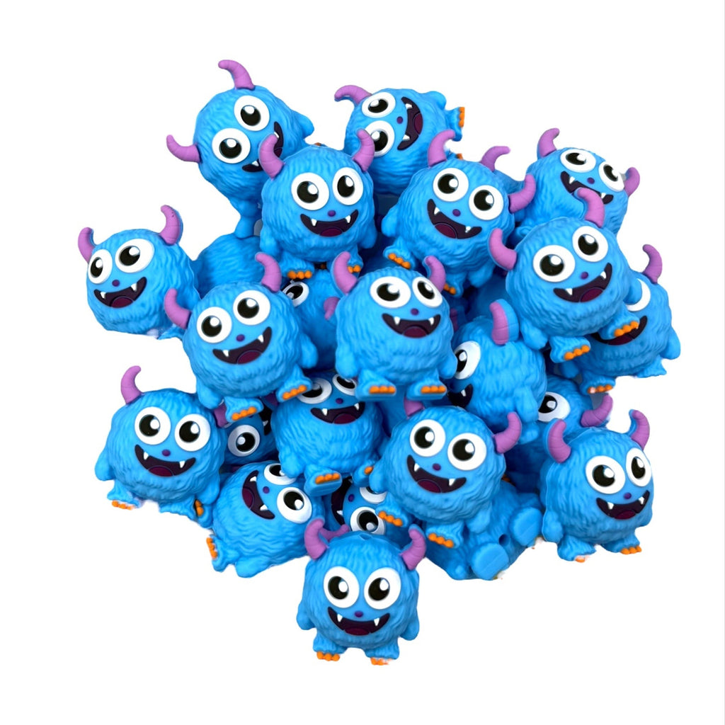 3D Monster Silicone Focal Beads--Sky Blue