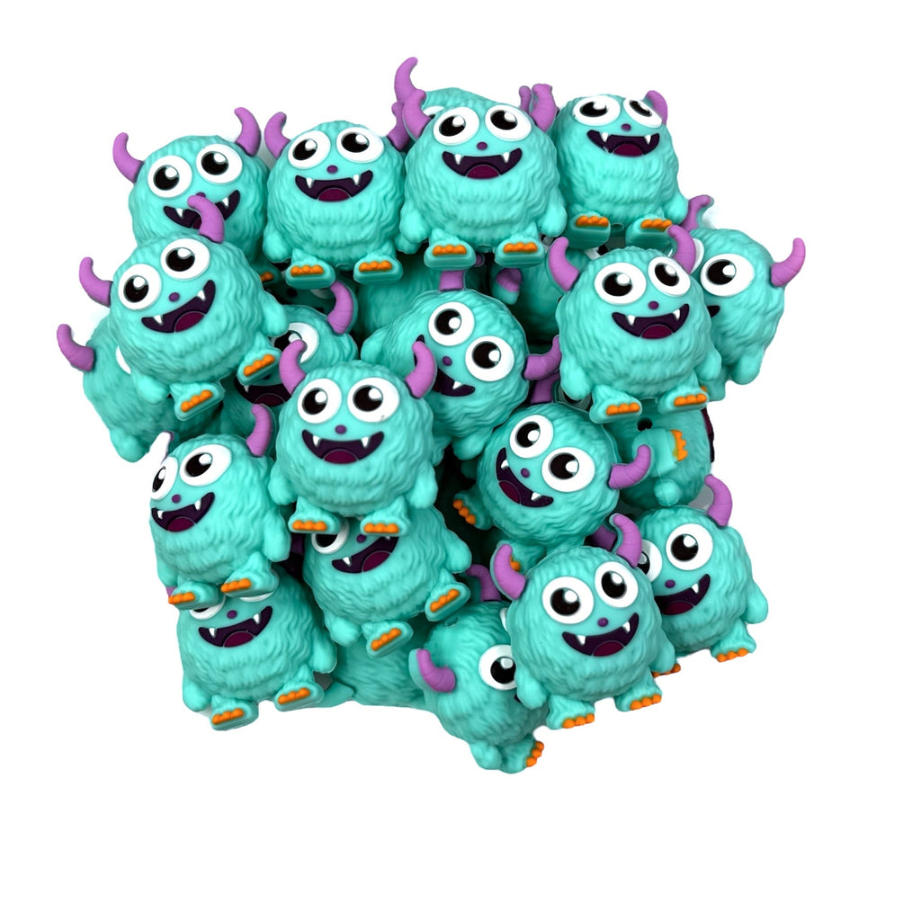3D Monster Silicone Focal Beads--Turquoise