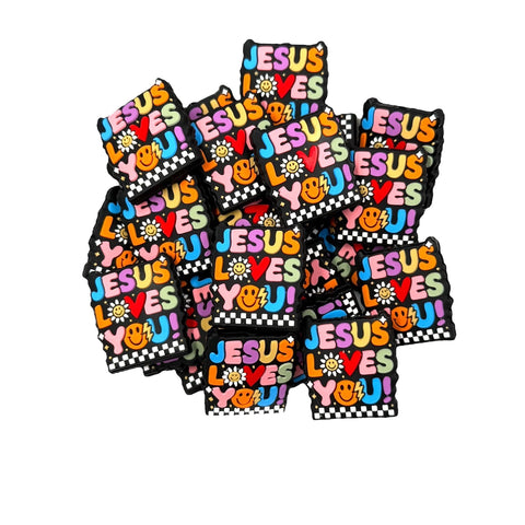 Jesus Loves You Silicone Focal Beads