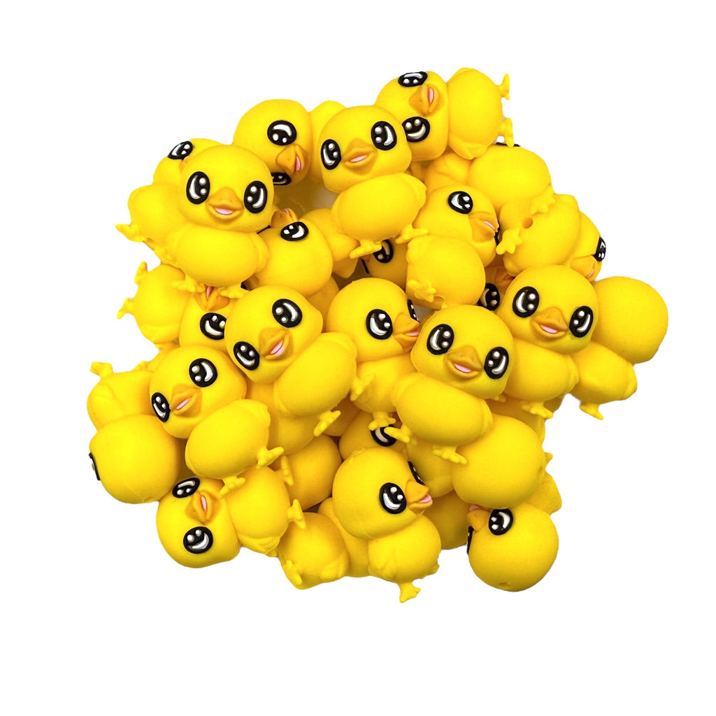 Duck 3D Silicone Focal Beads--Yellow