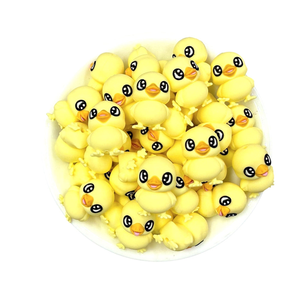 Duck 3D Silicone Focal Beads--Light Yellow