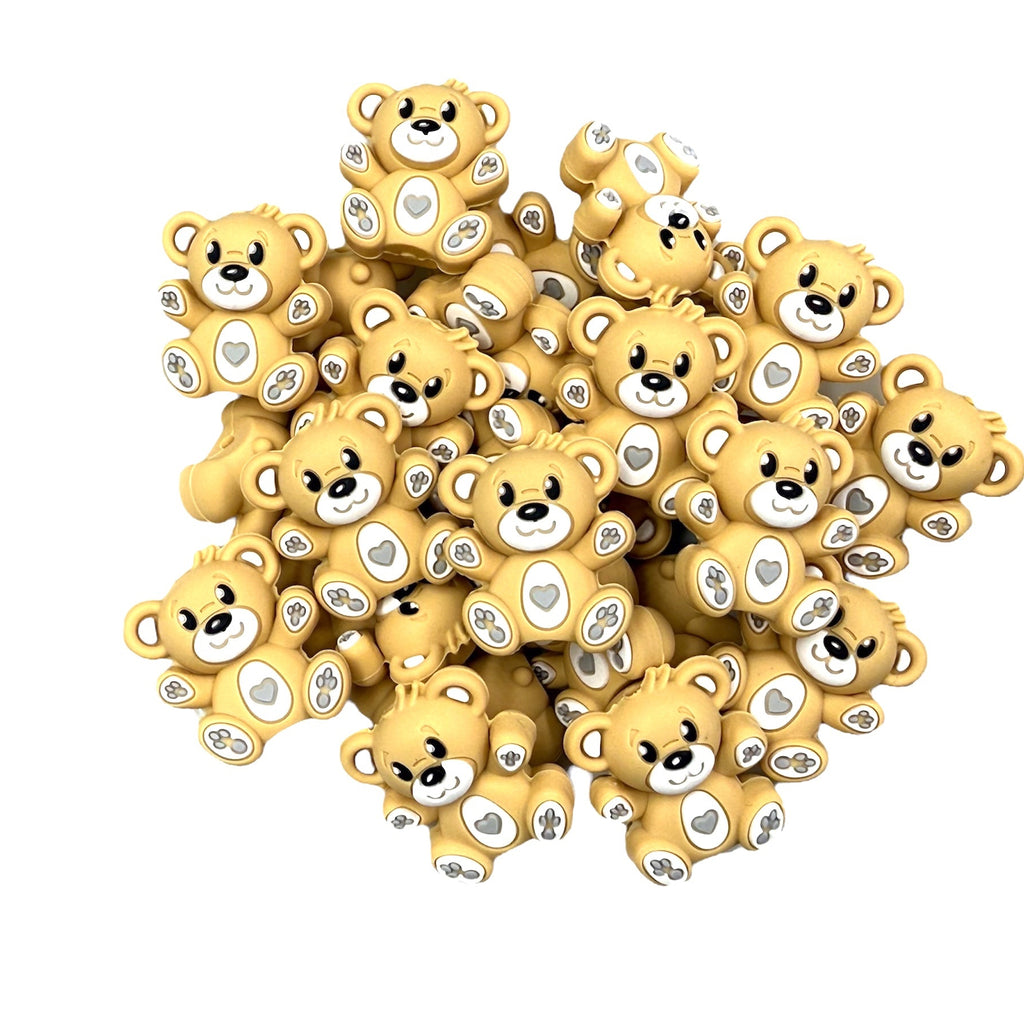 Brown Bear 3D Silicone Focal Beads
