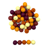 Fall Silicone Bead Mix--Butter Yellow, Mango, Pumpkin, Wine, Velvet Clay