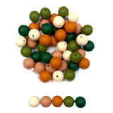 Fall Silicone Bead Mix--Beige, Coral Spice, Harvest, Army Green, Forrest Green