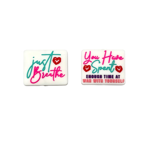 Just Breathe You Have Spent Enough Time At War With Yourself Silicone Focal Beads