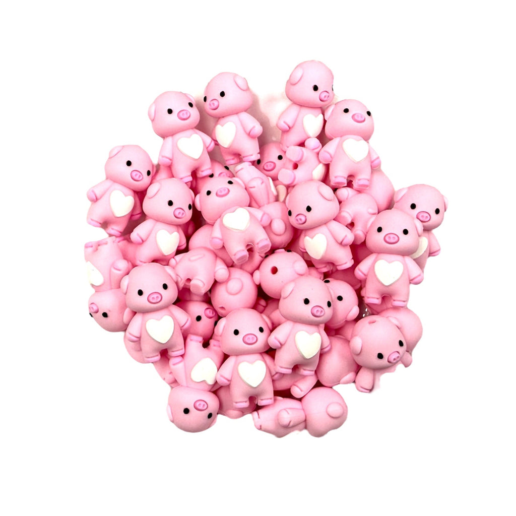 3D Pig Silicone Focal Beads