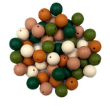 Fall Silicone Bead Mix--Beige, Coral Spice, Harvest, Army Green, Forrest Green