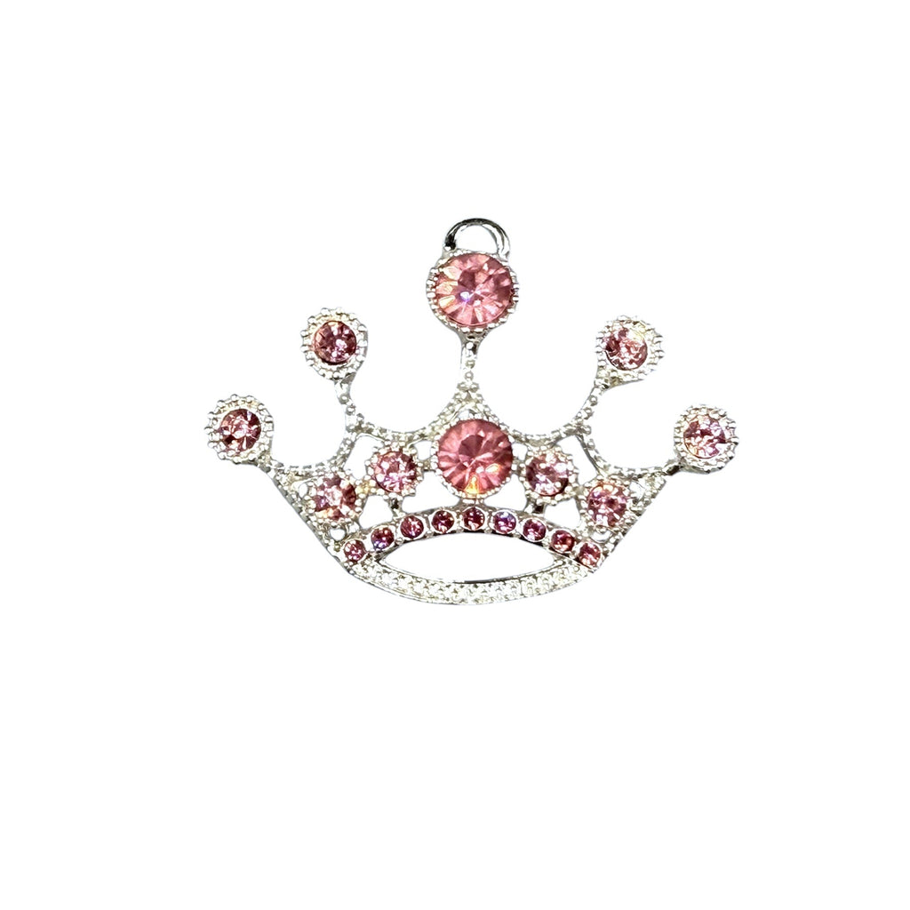 Pink Crown Rhinestone Pendant--Style 1