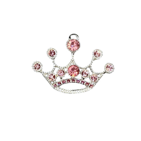 Pink Crown Rhinestone Pendant--Style 1
