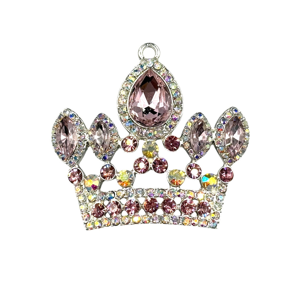 Pink Crown Rhinestone Pendant--Style 2