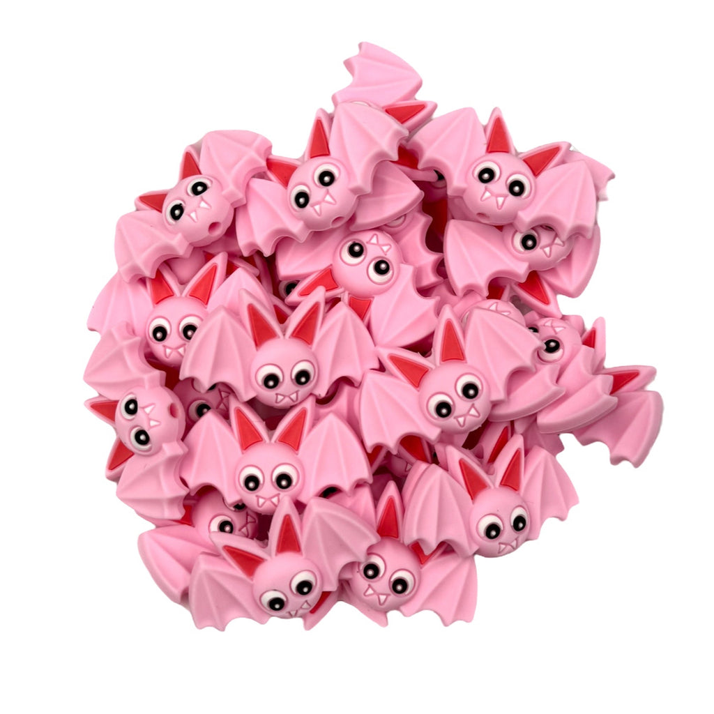 Pink Bat Silicone Focal Beads