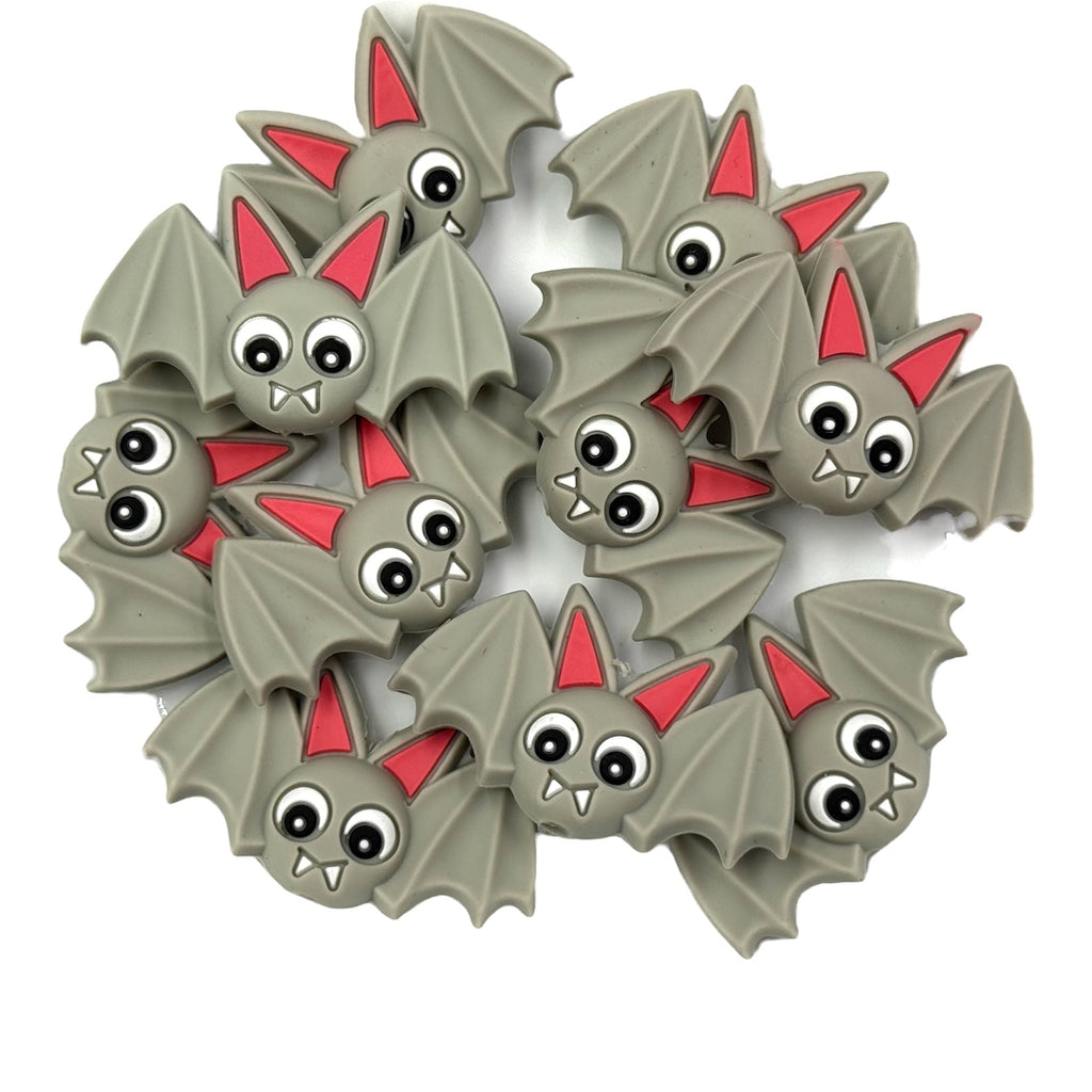 Gray Bat Silicone Focal Beads