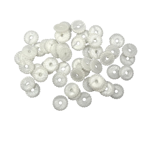 Metallic White Silicone Spacer Beads