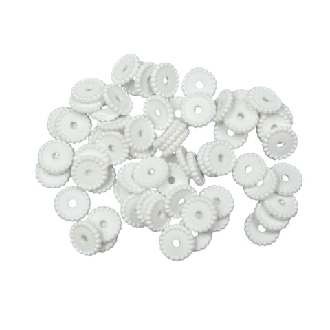 White Disc Silicone Spacer Beads
