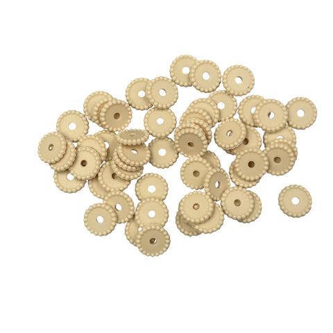 Beige Disc Silicone Spacer Beads