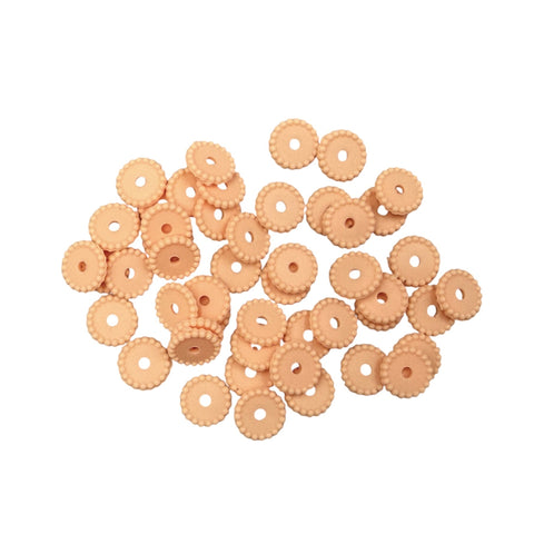Peach Disc Silicone Spacer Beads
