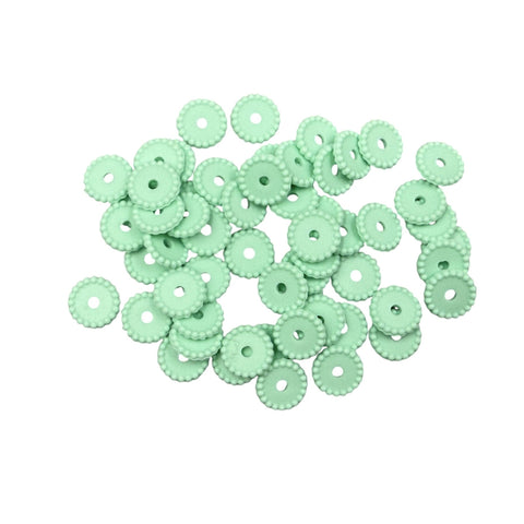 Mint Green Disc Silicone Spacer Beads