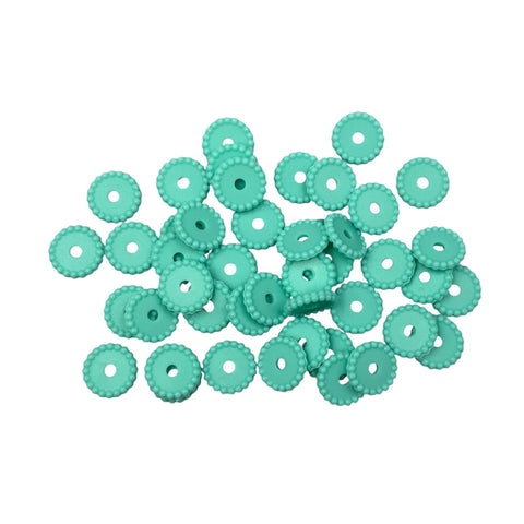 Light Turquoise Disc Silicone Spacer Beads