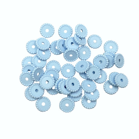 Baby Blue Disc Silicone Spacer Beads