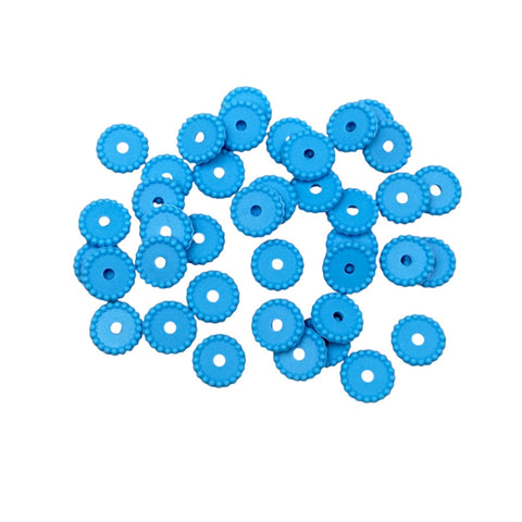 Sky Blue Disc Silicone Spacer Beads