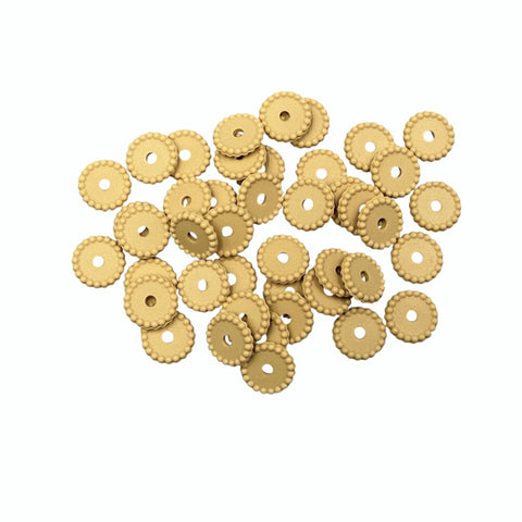 Wheat Brown Disc Silicone Spacer Beads