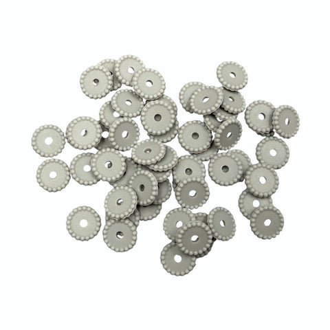 Light Gray Disc Silicone Spacer Beads