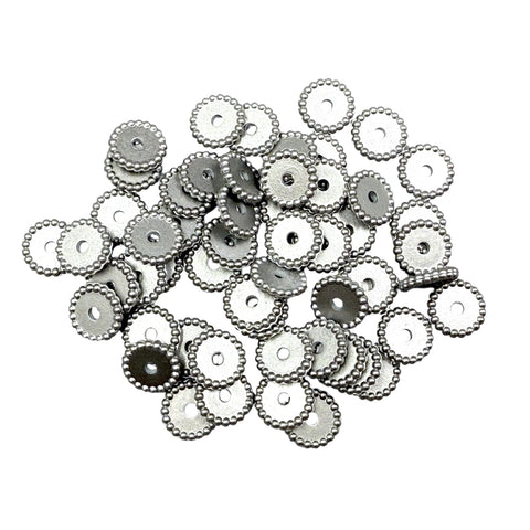 Metallic Silver Silicone Spacer Beads