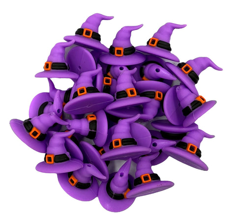 3D Purple Witch Hat Silicone Focal Beads