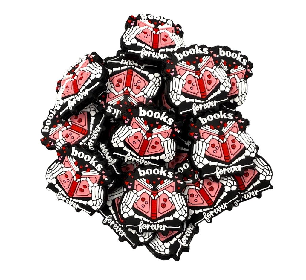 Books Forever Silicone Focal Beads