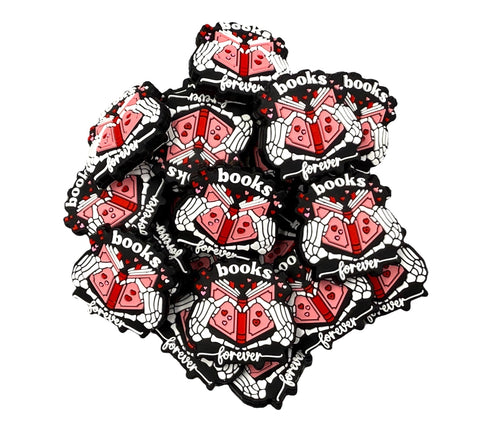 Books Forever Silicone Focal Beads
