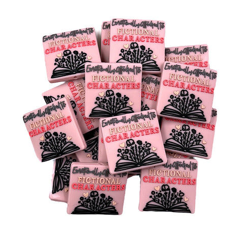 Emotionally Attached To Fictional Characters Book Silicone Focal Beads