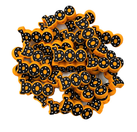 BOO Halloween Silicone Focal Beads