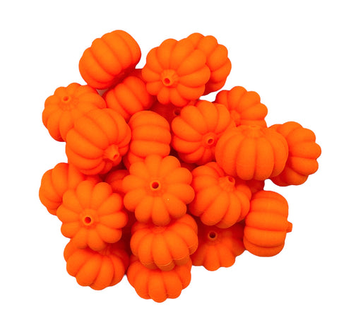 3D Orange Pumpkin Silicone Focal Beads